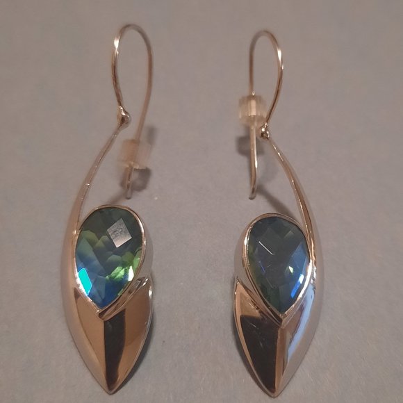 Sterling Silver Rainbow Peridot earring - Picture 1 of 5